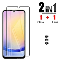 2 IN1 Tempered Glass for Samsung A25 A35 A14 A24 A15 4G 5G Protective Screen Protector Camera Lens Case on A24 A34 A54 a05 a05s
