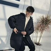 夾克外套連帽棉衣-冬季保暖中長版純色男外套73qa46【獨家進口】【米蘭精品】