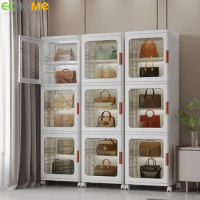 Echome Storage Boxes Foldable Transparent with Wheels Living Room Bedroom Shoes Cabinet Storage Organizer Storage Containers