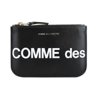 【Comme Des Garcons CDG】母親節禮物 COMME DES GARCONS川久保玲字母LOGO印花牛皮拉鍊零錢包(