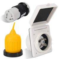 TIPHOPE 30Amp RV Power Inlet Kit125V Power Inlet Receptacleหญิง Twist Locking Connector พร้อม Weathe