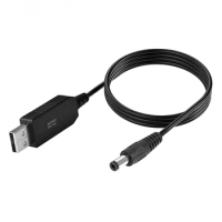 DC 5V to 12V USB Cable Boost Converter 5.5*2.1mm WiFi to Powerbank Cable Connector Step-up Cord for Wifi Router Modem Fan