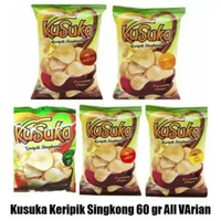 Makanan Ringan Snack Camilan Kusuka Keripik Singkong Cassava Chips Original, Balado, Keju Bakar 180 