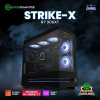 EK Gaming Strike-X R7 906XT - PC Rakitan Gaming Ryzen 7 5700X RX 9060 XT 16GB RAM DDR4 16GB - Enter