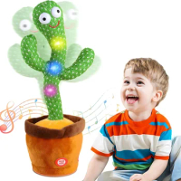 Kids Dancing Talking Cactus Toys Interactive Talking Sunny Cactus Electronic Plush Toy Home Decoration for Children Xmas Gifts