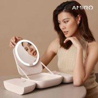 AMIRO覓光 Cube S 行動LED磁吸美妝鏡折疊收納化妝箱 多色選 化妝鏡/包包鏡