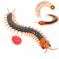 Remote Control Centipede Toy,Rechargable Electric Infrared RC Scolopendra,Simulation Fake Creepy-crawly Chilopod Toy for kids