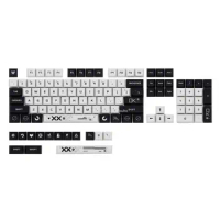 118 Keys/set XDA Profile Black＆White Print Keycap for Mechanical Keyboard PBT Dye Subbed Caps for Cherry MX Switches