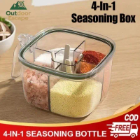Tempat Bumbu Dapur set 4 in 1 Free Sendok Aesthetic Wadah Toples Bumbu Dapur 4 Sekat Tempat Kotak Pe