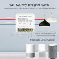 TuyaWiFi Mini Dual Switch Compatible with Google Amazon/Tuya WiFi Smart Dark Box Tmall Elf Amazon Google Dual Control