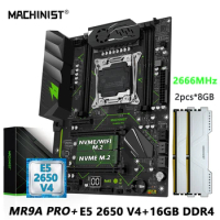 MACHINIST X99 Motherboard Combo LGA 2011-3 Xeon E5 2650 V4 kit CPU DDR4 2*8GB 2666MHz RAM Memory NVME WIFI M.2 MR9A PRO ATX