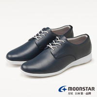 【MOONSTAR 月星】BIZ-LITE系列-3E寬楦輕快流暢休閒鞋(深藍)