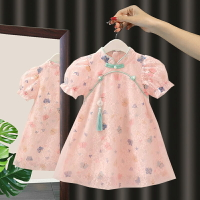 女童連衣裙漢服2022新款小童夏季古裝女寶寶夏裝衣服嬰兒公主裙子