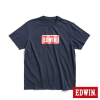 EDWIN 精裝書本LOGO短袖T恤-男款 丈青色