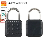 Tuya Smart Fingerprint Padlock IP67 Waterproof Button Cabinet Lock Gym Wardrobe Door Password Lock Digital Electronic Door Lock