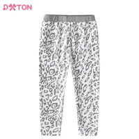 DXTON Kids Leopard Print Leggings Girls Elastic Pencil Pants Trousers Girls Long Skinny Trousers Children Clothing 3-8 Yrs