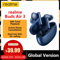 realme buds air 3 Wireless Earphone 42dB Active Noice Cancelling 546mAh Massiver Battery Headphone IPX5 Water Resistant Headset