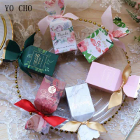 YO CHO10Pc Creative Wedding Candy Vase Box European Marriage Accompanying Gift Chinese Candy Box Party Wedding Decoration Supply