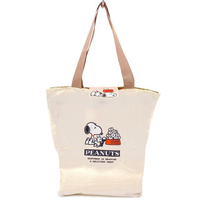 小禮堂 Snoopy 史努比 雙層保冷環保購物袋 (橘飯碗)