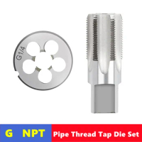 2pcs pipe thread tap die set G NPT 55 °/60 ° 1/8 1/4 3/8 1/2 3/4 1 inch 2 inches, used for pipe thread tapping tools