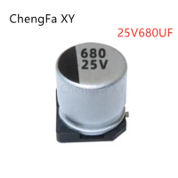 10PCS 25V680UF SMD Aluminum Electrolytic Capacitor 680UF25V Size： 10*10.5MM