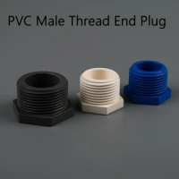 1PC 20/25/32/40/50/63mm PVC Male Thread End Plug Accessories Connectors Water Supply Pipe Aquarium Fish Tank Screw Plug Tube