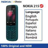 Original Nokia 215 4G Mobile Phone Dual SIM 2.4 Inch 1150mAh Long Standby Time FM Radio Multilingual Big Button Feature Phone