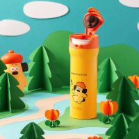 【THERMOS 膳魔師】胡子碰碰不鏽鋼彈蓋真空保溫瓶限量組合(JNM-480PON-YL)