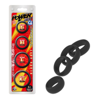 日本A-one Power究極男力套環4入(黑)-軟