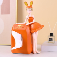 輕奢兔女郎紙巾盒擺件高檔居家用客廳茶幾收納盒創意抽紙盒紙抽盒