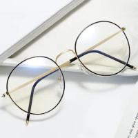1PC Anti Blue Ray Glasses Women Men Fashion Ultra Light Metal Frame Clear Lens Optical Glasses Gaming Filter Spectacles Eyewear