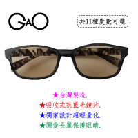 GAO D005迷彩灰抗藍光老花眼鏡(台灣製造 流行鏡框 吸收式抗藍光鏡片 抗 UV400 焦距及度數精準 保固1年)