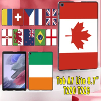 Cover for Samsung Galaxy Tab A7 Lite 8.7 Inch SM-T220 SM-T225 Tablet Case Tab A7 Lite 2021 Flag Pattern Durable Slim Back Case