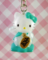 【震撼精品百貨】Hello Kitty 凱蒂貓~KITTY鎖圈-招財KITTY-綠