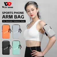 WEST BIKING Sport Armband Bag Adjustable Cycling Running Wrist Bag Breathable Mesh Gym Fitness Arm 7.0Inch Phone Bag for Outdoor
