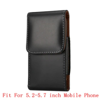 HATOLY Belt Clip Case Leather Holster For Xiaomi Redmi Note 7 Pouch Cover Case For Xiaomi Redmi Note 8 Phone Bag 5.2-5.7 inch