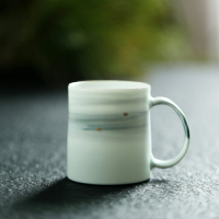 山水間 水墨陶藝杯 咖啡杯手工陶瓷馬克杯女男創意禮品水杯子家用