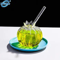 1Pc Creative Pomegranate Shape Cocktail Bubble Tea Glass Transparent Glasses Drinking Wine Goblet Juice Ice Coffee Cup 4 Styles