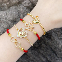 FLOLA Gold Plated Infinity Bracelets for Women Clear Crystal Tennis Chain Lovebird Bracelets CZ Jewelry Gifts brt c18