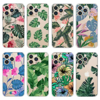 Palm Tree Leaves Plant Flower Phone Case For iPhone 13 12 11 Pro Max Mini XS X XR SE 7 8 6 6S Plus Soft Cover