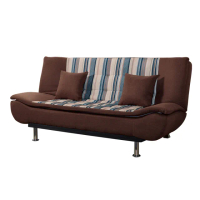 【BODEN】邁卡咖啡色布沙發床/雙人椅/二人座沙發-贈抱枕