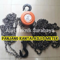 new - chain block 2 t ton x 3 m meter / takel blok katrol alat angkut kerekan kondo tackle 2t 3m