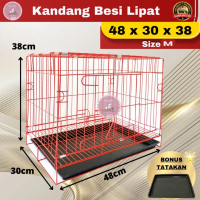 KANDANG BESI LIPAT UKURAN 50X40X30 / KANDANG UKURAN NOMOR 1 / KANDANG HEWAN /  KANDANG KUCING / KAND