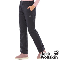 【Jack wolfskin 飛狼】女 防風雪褲 防潑水保暖褲 厚刷毛內裡休閒褲『黑色』