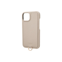 【Gramas】iPhone 14 6.1吋 Shrink 時尚工藝 吊繩皮革手機殼(奶茶)