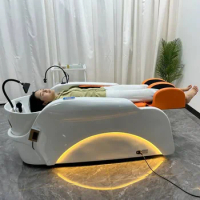 Massager Luxury Shampo Chair Lighting Water Circulation Therapy Head Spa Bed Electric Cama De Champu Salon Furniture MQ50SC
