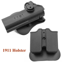 Tactical Airsoft Pistol 1911 Right Hand Gun Holster Case Double Magazine Pouch Paddle Belt Holster Colt M1911A Accessory