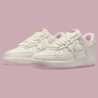 【NIKE 耐吉】休閒鞋 Air Force 1 情人節 白色 粉色 女鞋 限量 潮流 穿搭(HV5992-111)