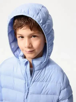 UNIQLO KIDS PUFFTECH Washable Jaket Parka Winter Hoodie Anak Blue 110