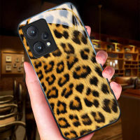 เคสโทรศัพท์, สำหรับ Realme 9 Pro Plus Pro + 9 5G Q5 V25, ลายเสือดาว, กระจกมันวาว, เคสกันกระแทก, ฝาหล